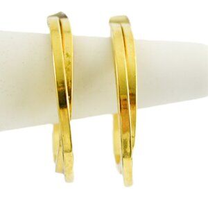 Gold Double twist hoop earrings #217-90